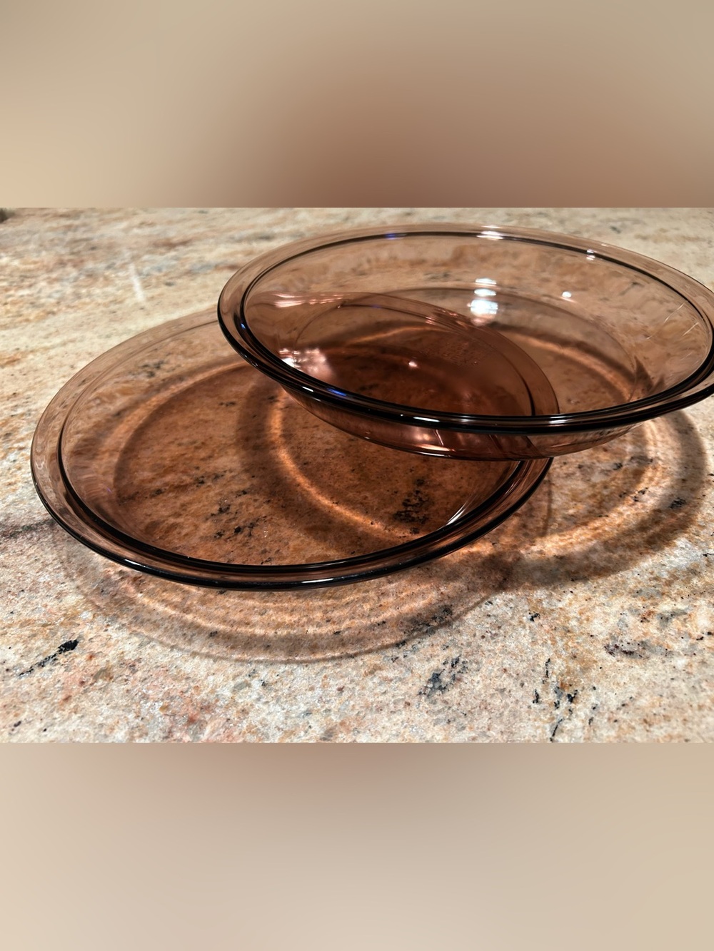 Pyrex #209 Cranberry Amethyst 9” Translucent Glass Pie Dish 1.50”d Set of (2)